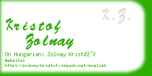 kristof zolnay business card